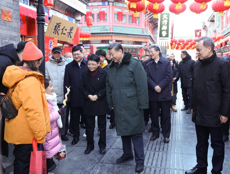 2024年2月1日，習(xí)近平總書記在天津古文化街考察。